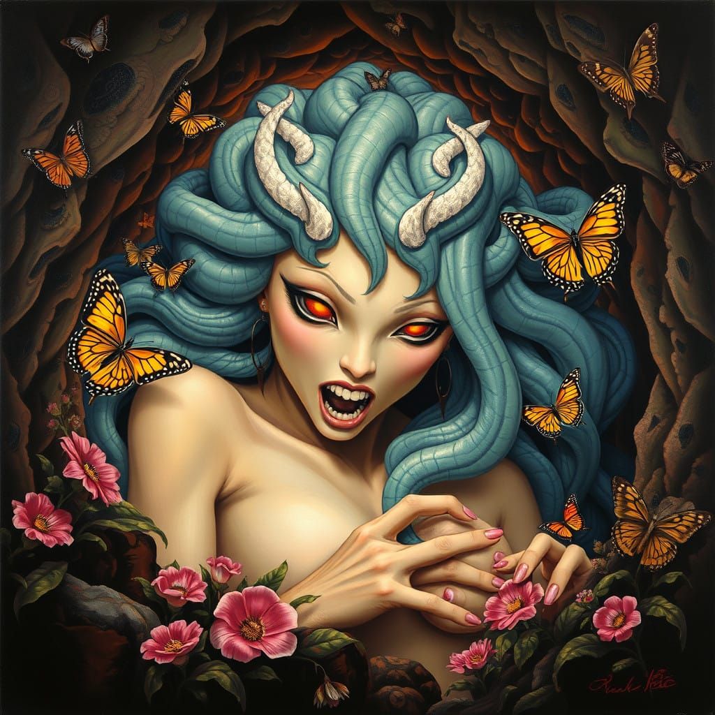 Seductive Medusa Emerges in Cave of Whispers
