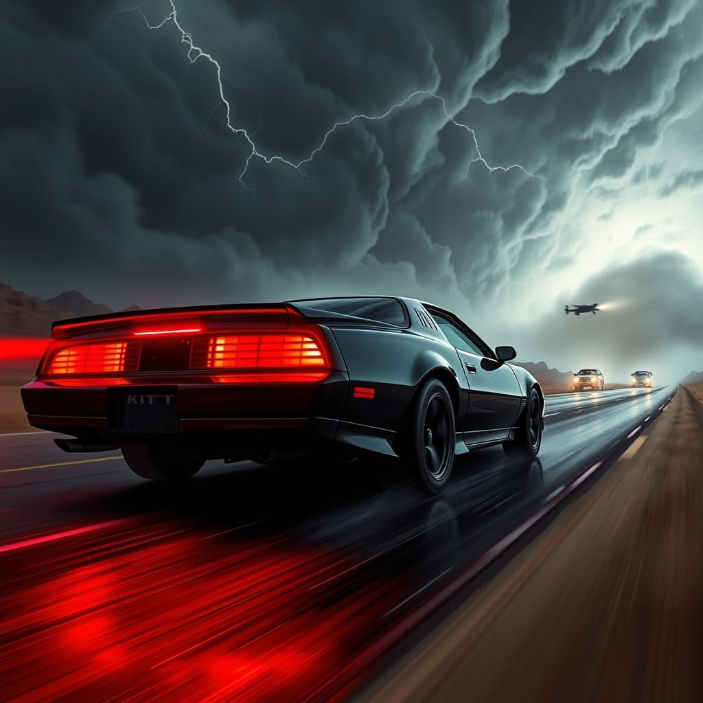 KITT's Epic Night Race Through Desert Storm