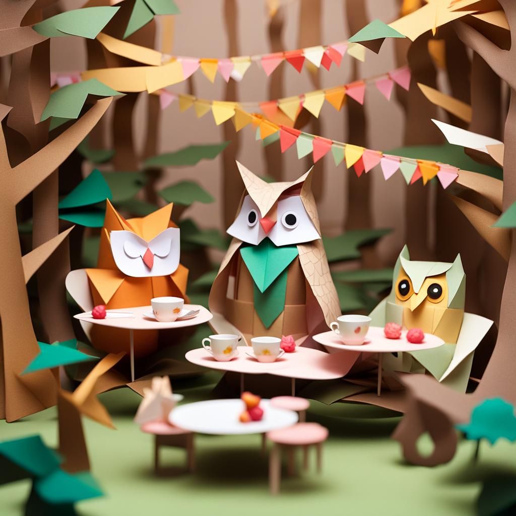 Enchanting Tea Party in Storybook Town: An Origami Papercraf...