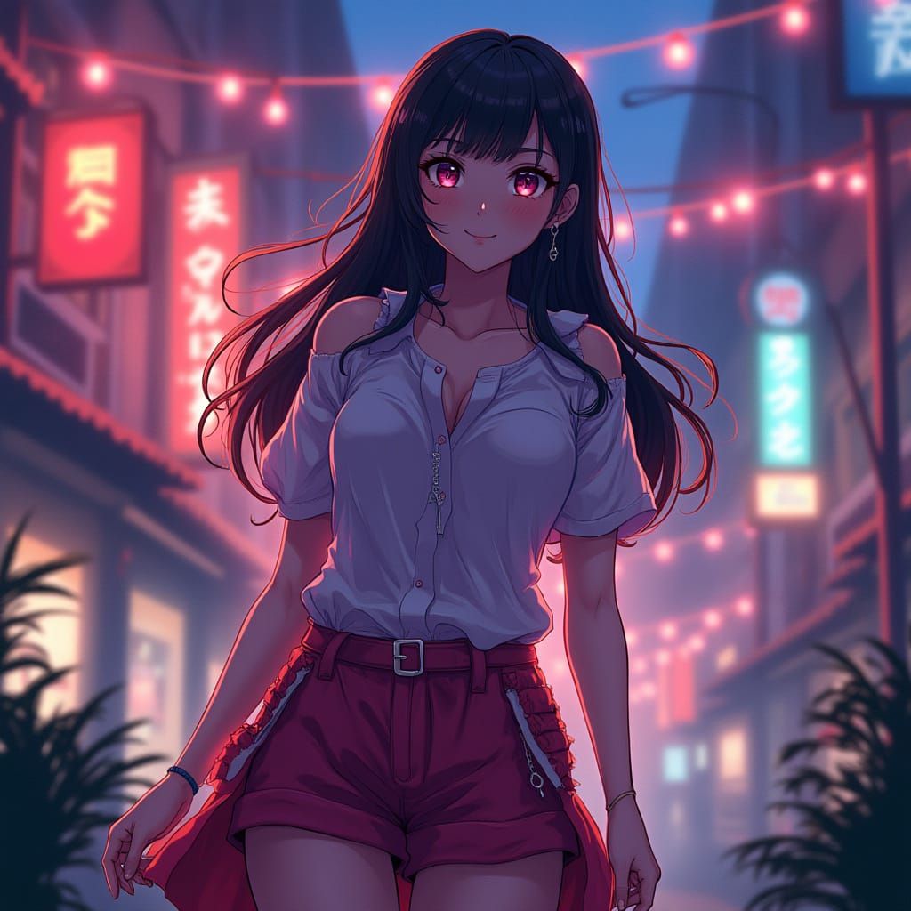 Girl Posing in Manga Scan Style