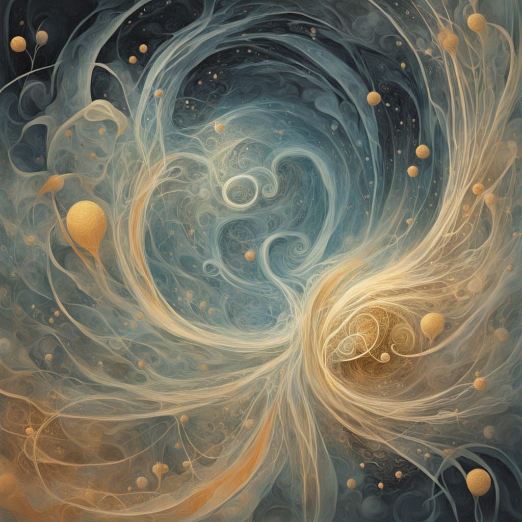 Abstract Unity and Connection in Ethereal Digital Art