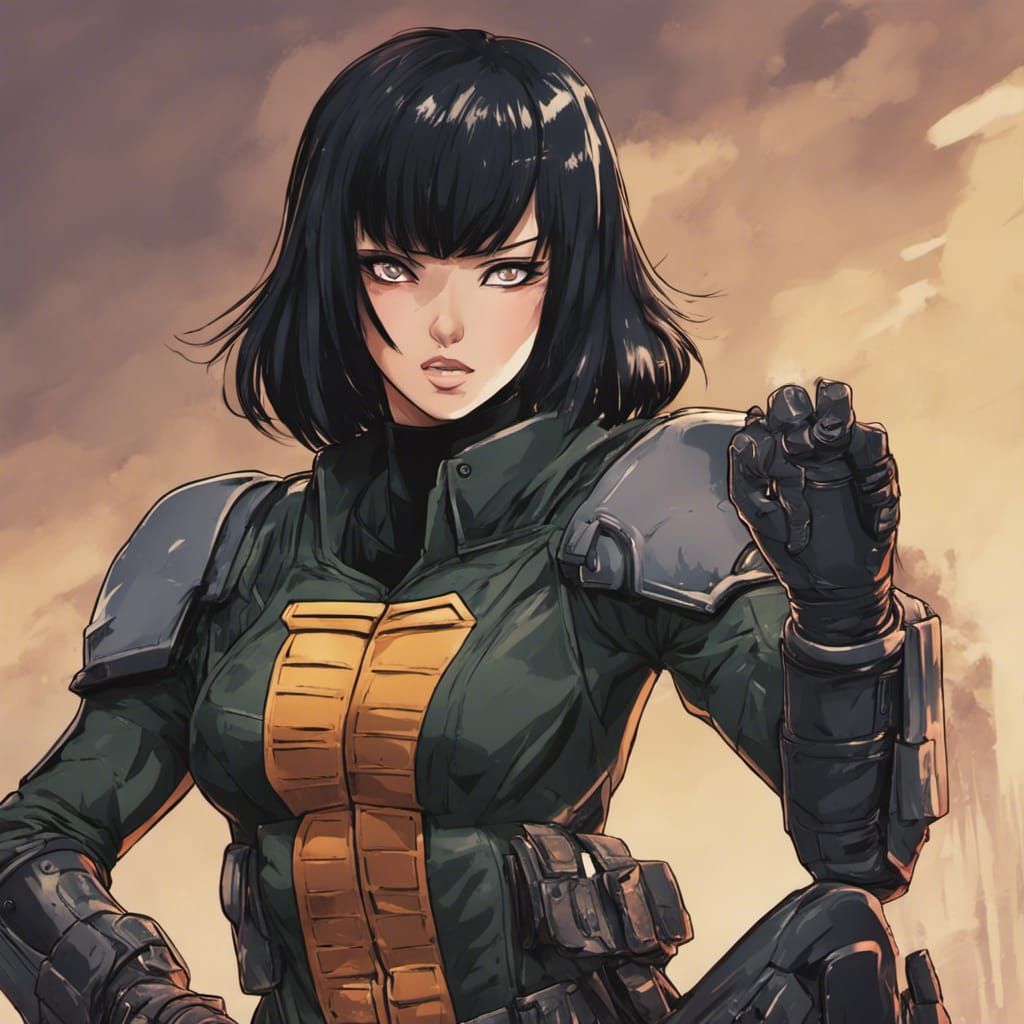 Anime Style Judge Dredd Inspired Woman