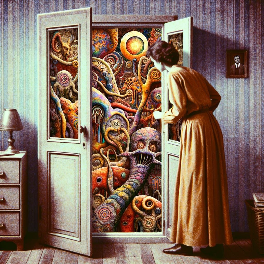 Surreal Closet Door Reveals Abstract Universe