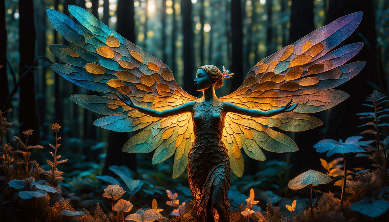 Surreal Goddess Emerges from Forest in Whimsical, Dreamlike ...