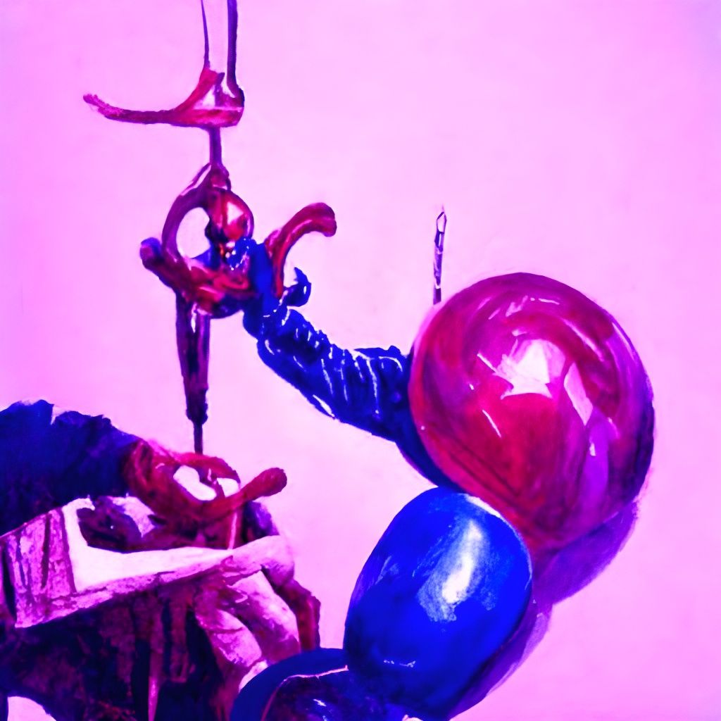 Doctor Strange's Whimsical Balloon Art, in Oil Paint