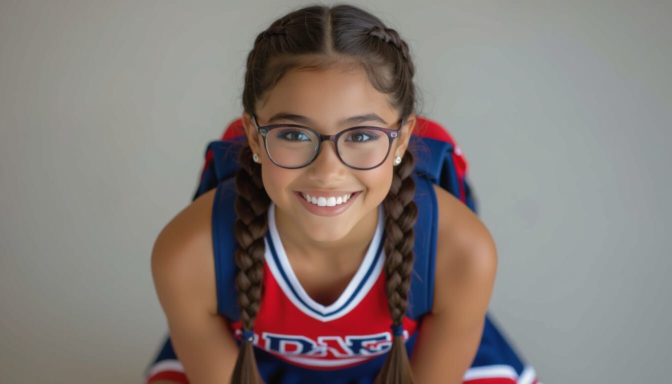 Shy Cheerleader Portrait in Professional Photography Style