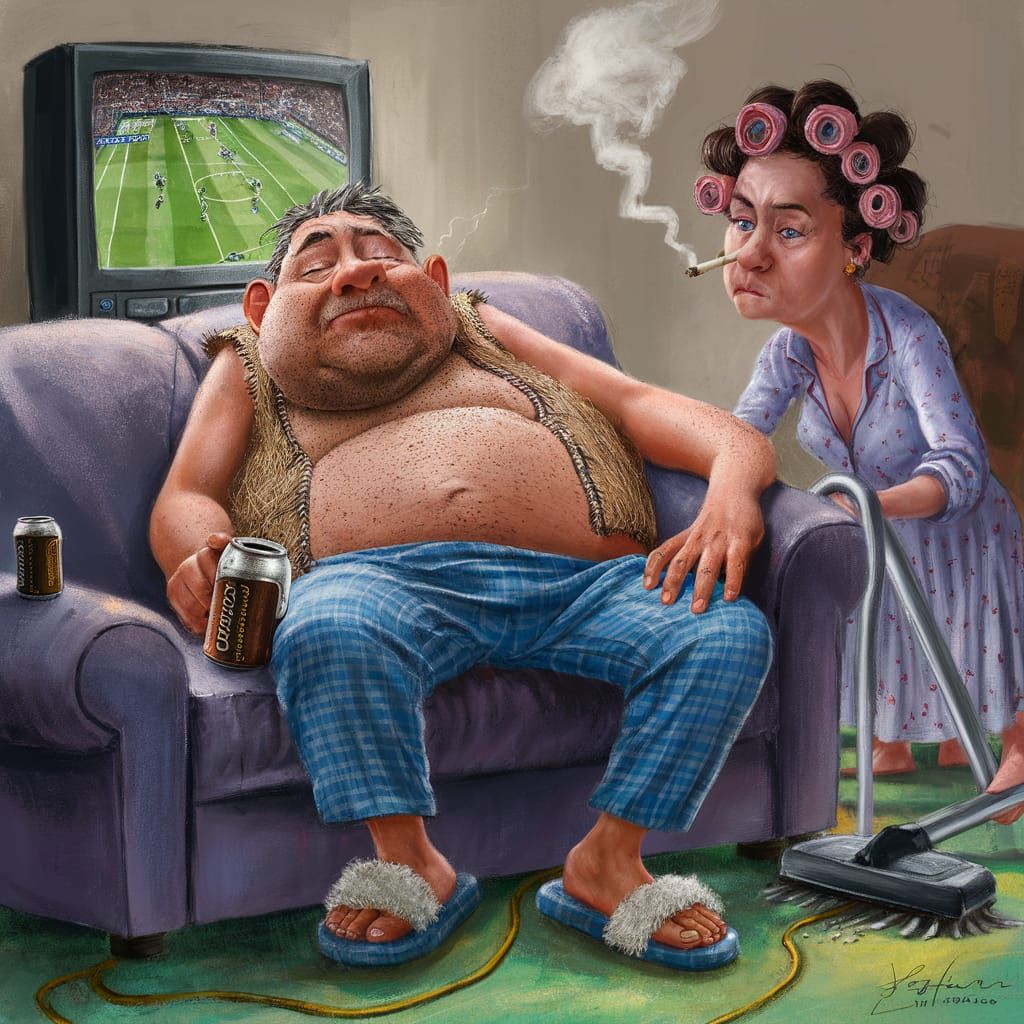 Caption "Saturday = Sleep, sport, slippers and Stout"