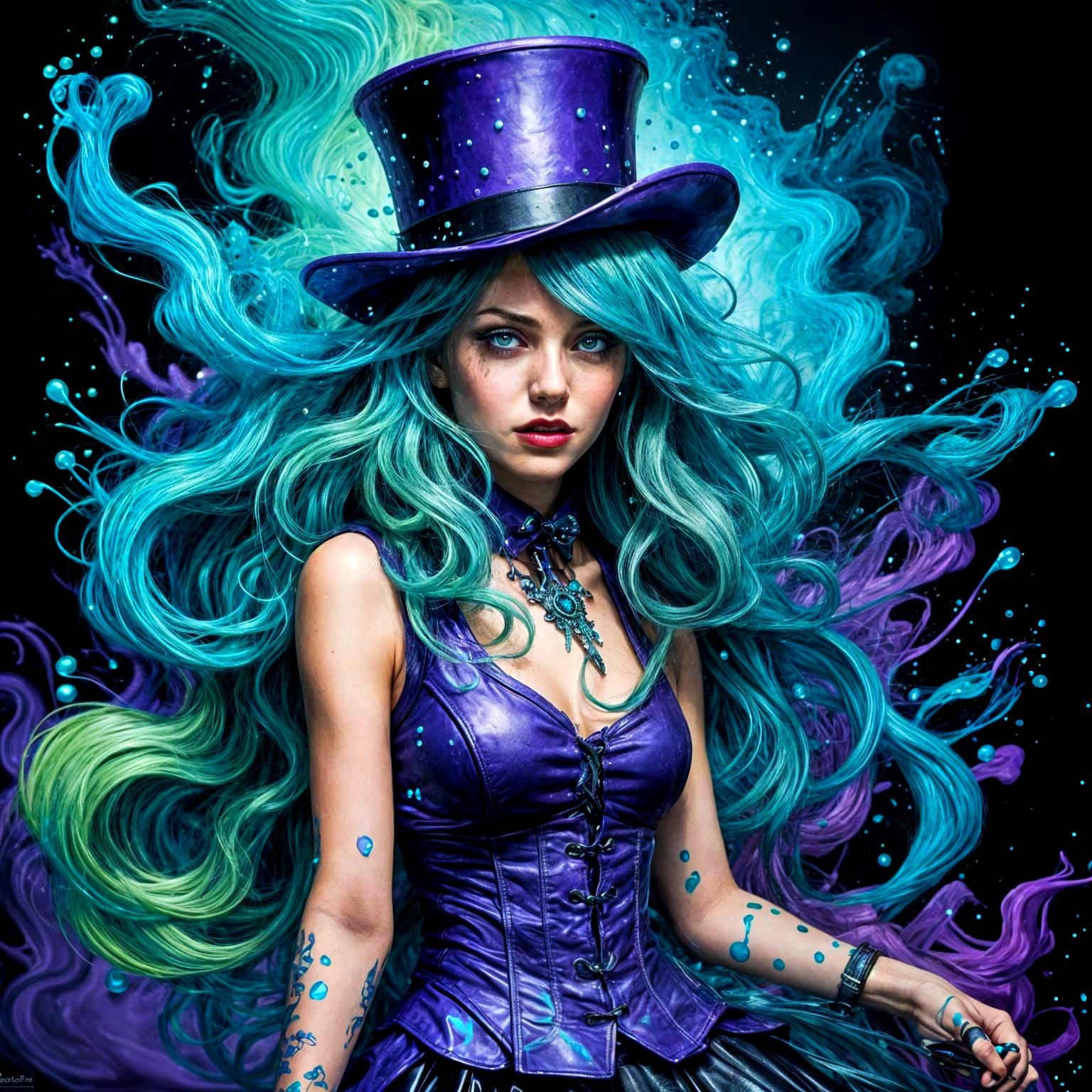 Ethereal Angelic Enchantress in Top Hat