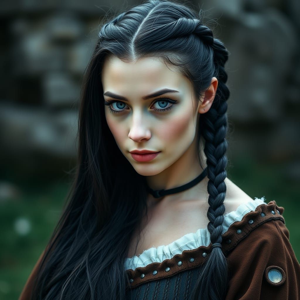 Viking Supermodel in Elegant Outdoor Portrait