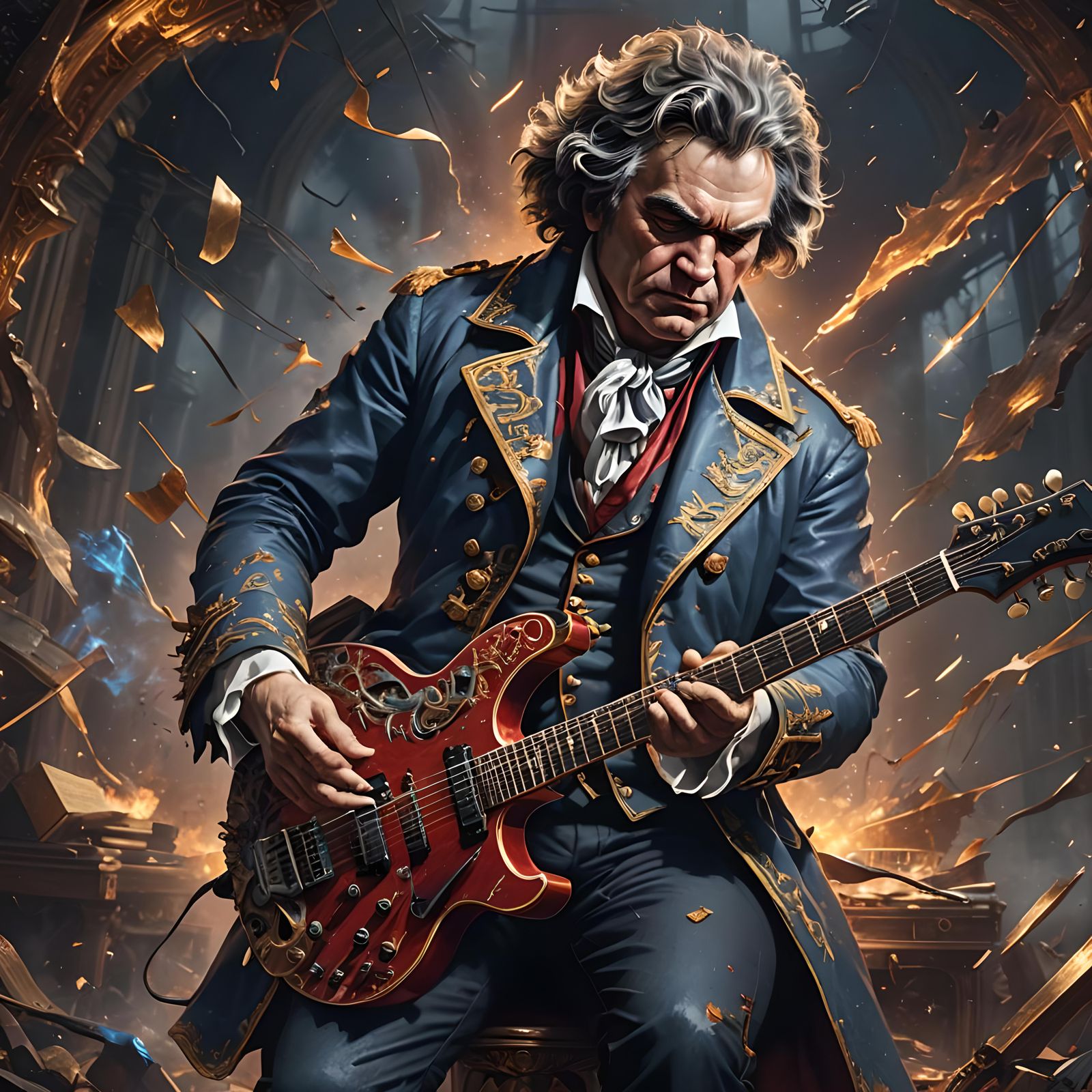 Beethoven Rocks Out on Electric Guitar
