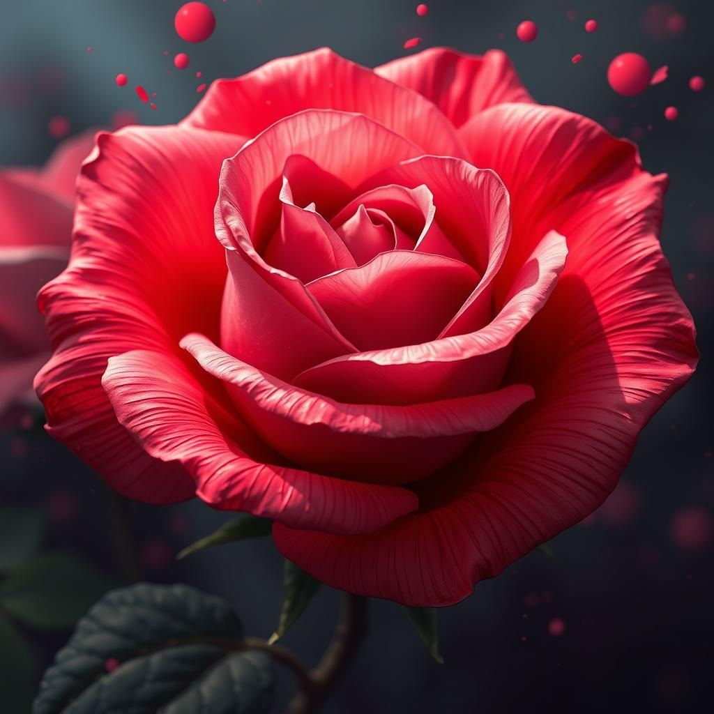 Fantastical Rose in Detailed Matte Painting Style