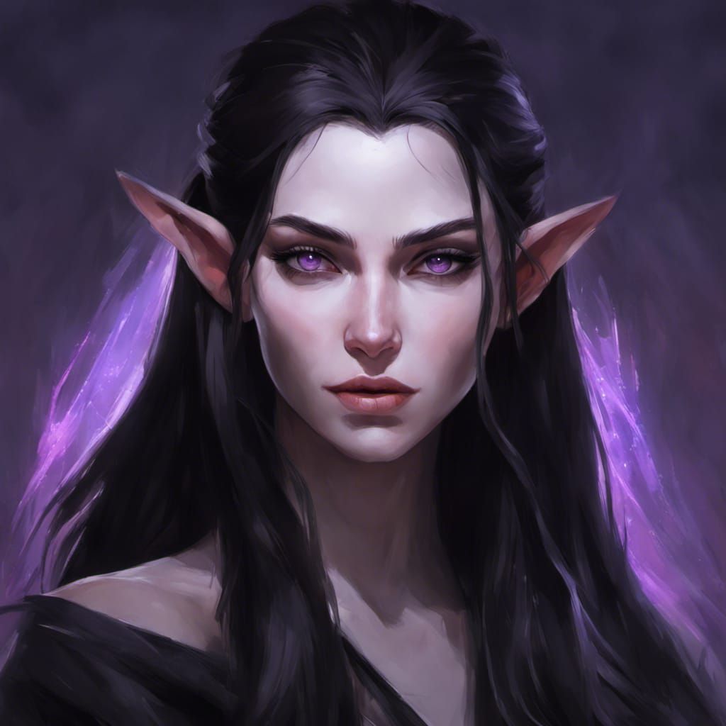 Elven Woman Portrait in Digital Art Style