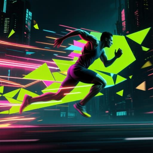 Cybernetic Sprint: Neon Speed & Cityscape