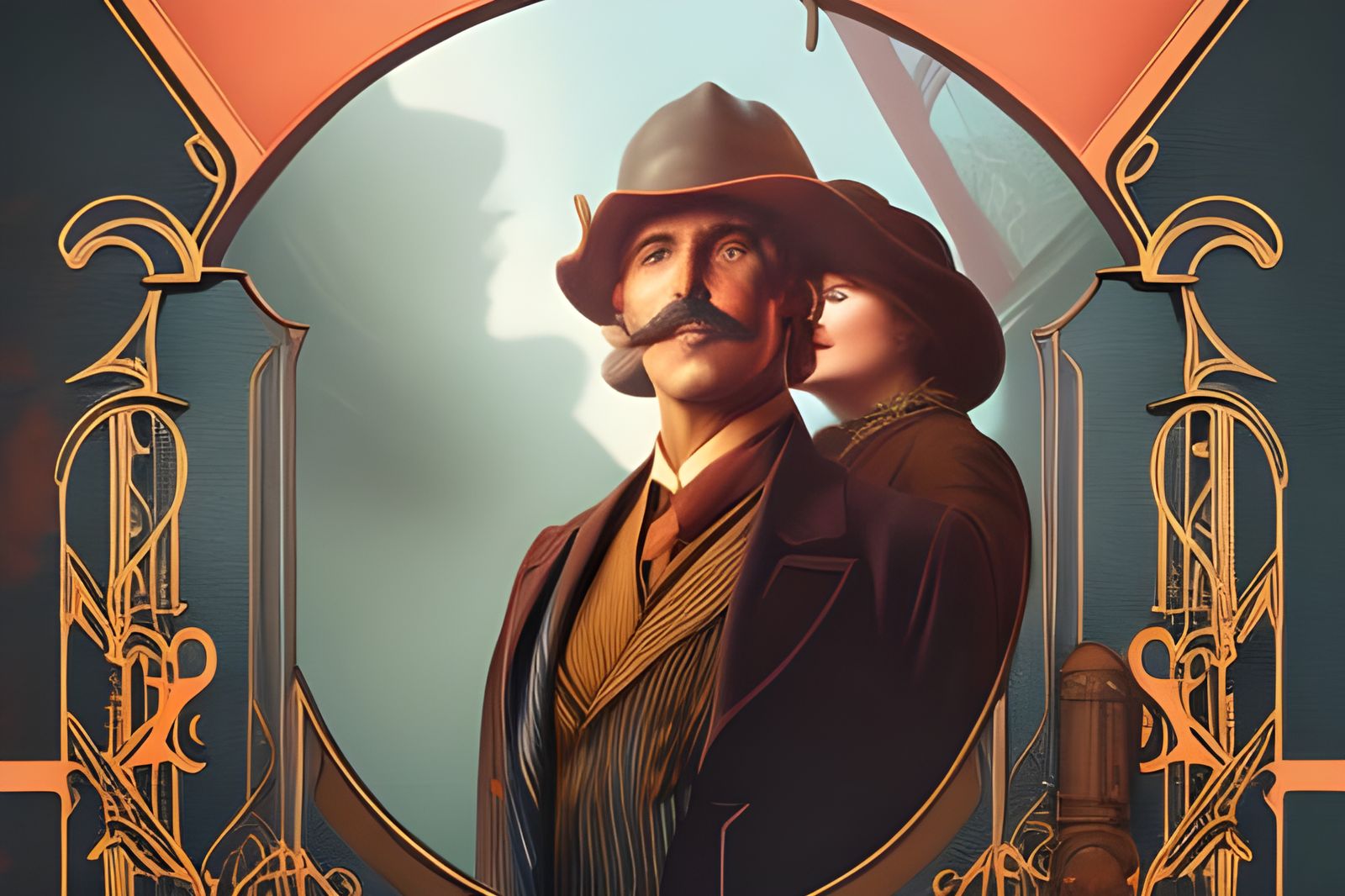 Construction Workers Portrait in Vintage Poster Style