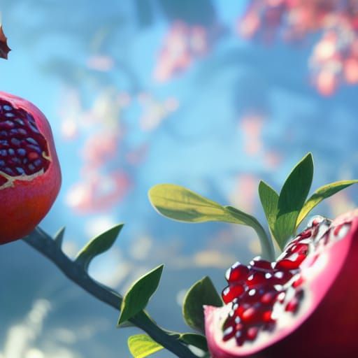 Hyperdetailed Pomegranate Concept Art in Art Nouveau Style