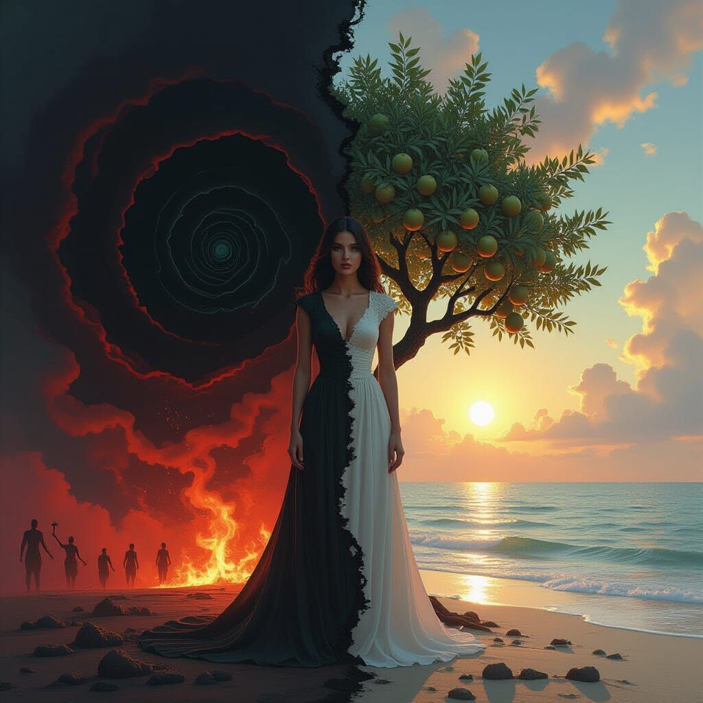 Dichotomy of Humanity: Symbolic Digital Painting