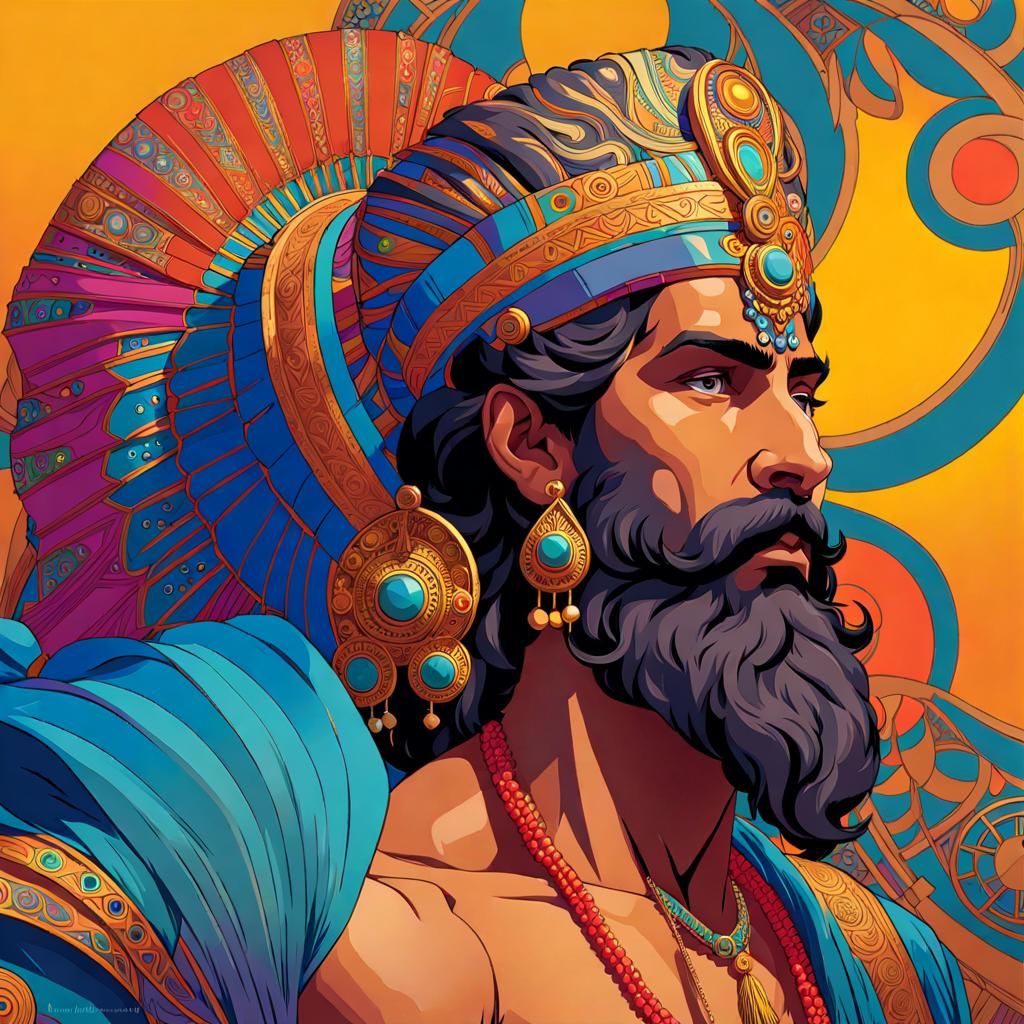 Indian Maharajah in Vivid, Romantic Anime Style