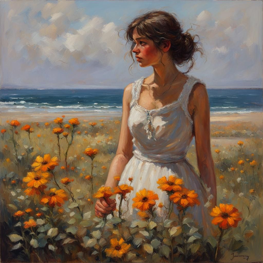 Flowers in Bloom, Oil Painting by Gurney