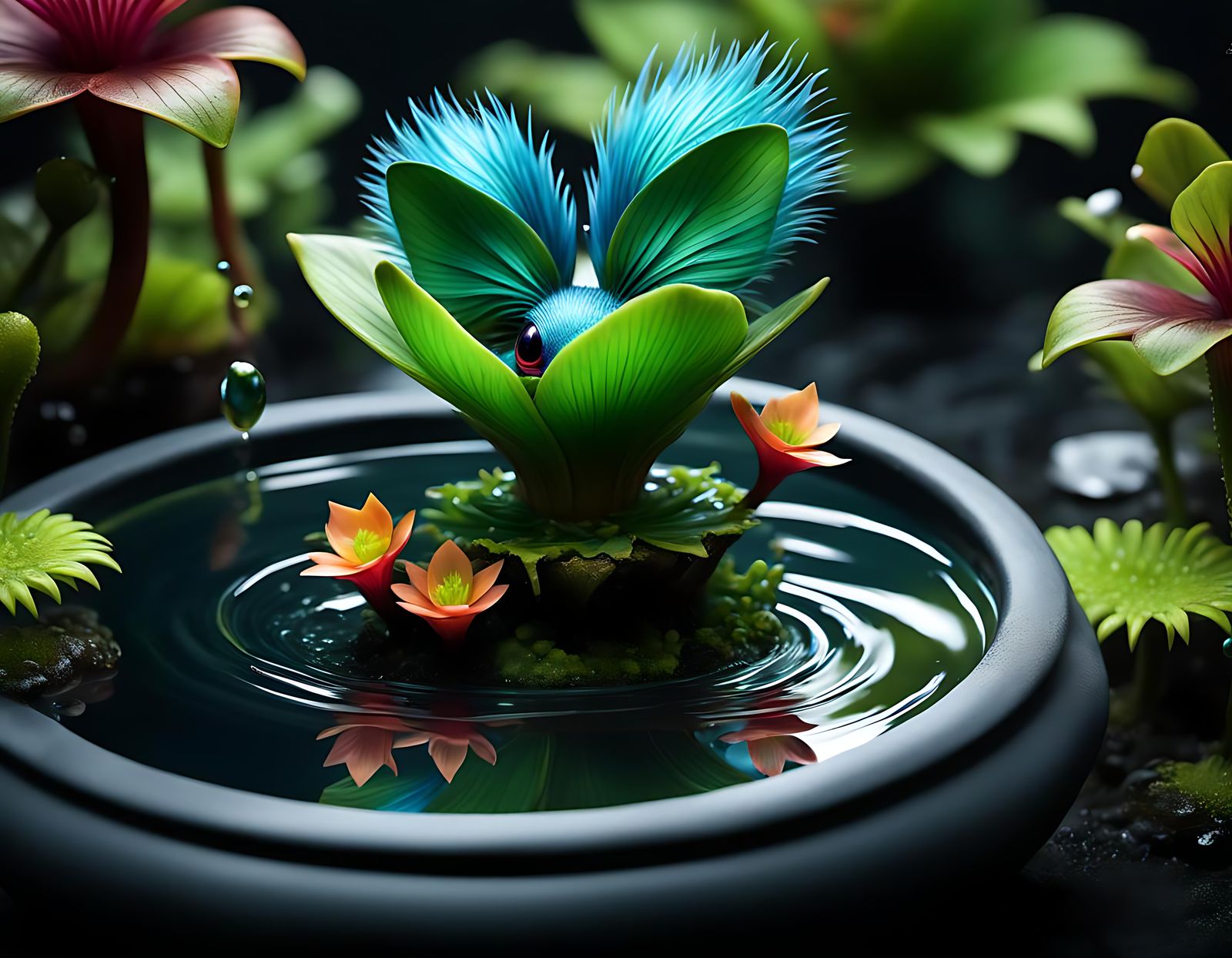 Chibified Water Sprite in Carnivorous Garden: 3D Art
