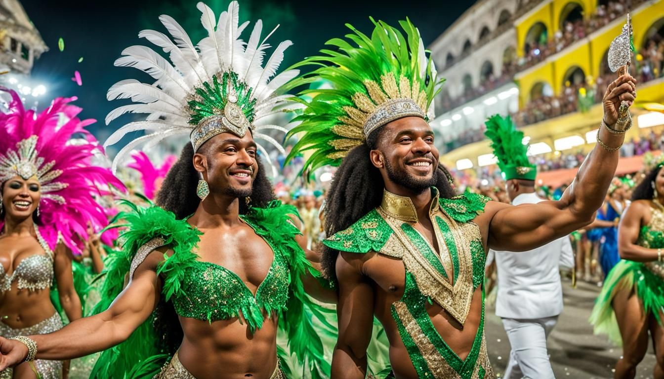 Rio Carnival Couple Dancing in Celebration