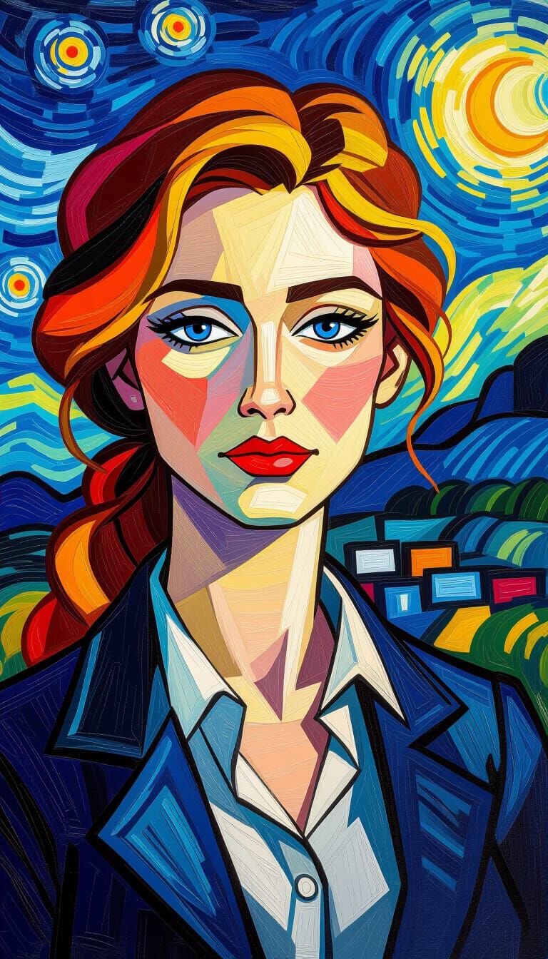 Vibrant Anime Oil Painting Wallpaper in Van Gogh Style