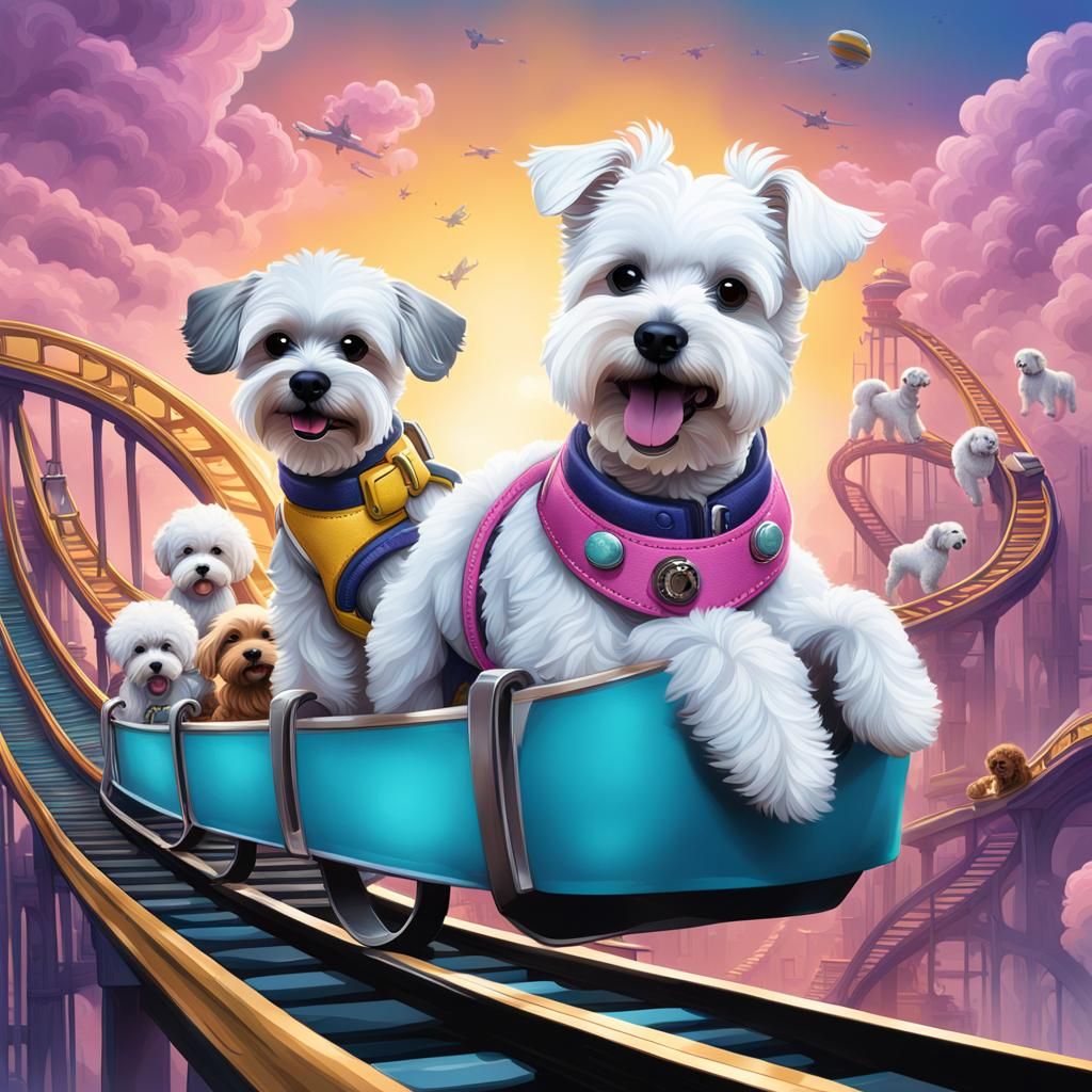 Dogs on Rollercoaster: Fantasy Concept Art