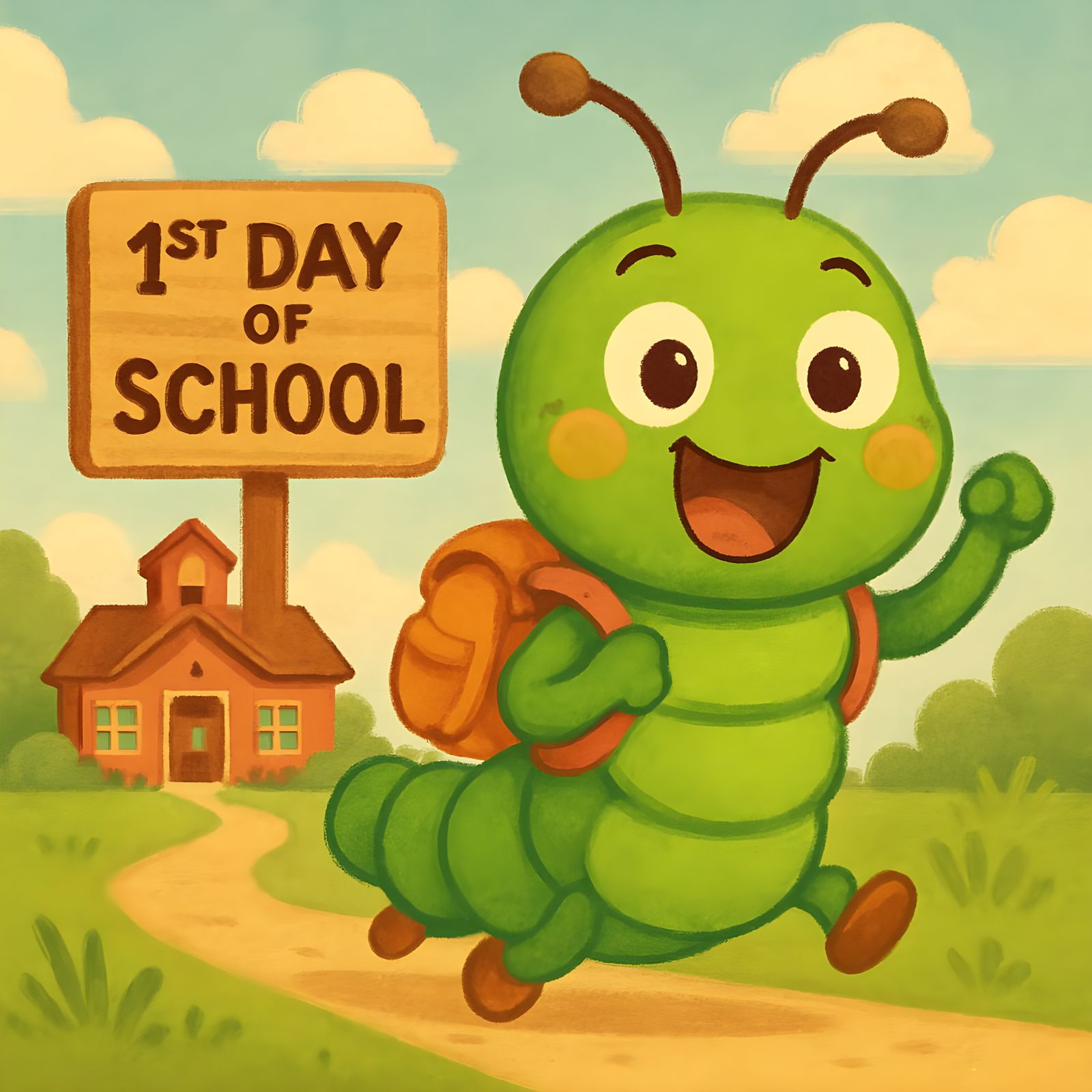 Caterpillar's First Day of School: An AI Dream
