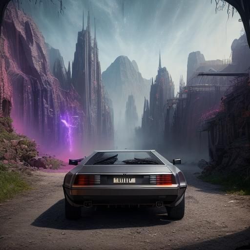 Fantastical DeLorean: Detailed Matte Painting