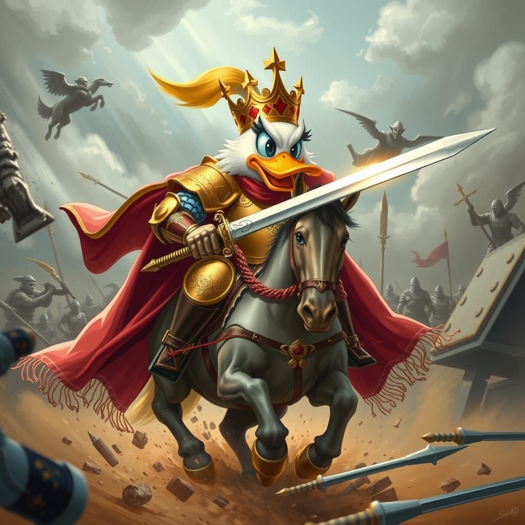 Armored Duck Commander on Battlefield Charge