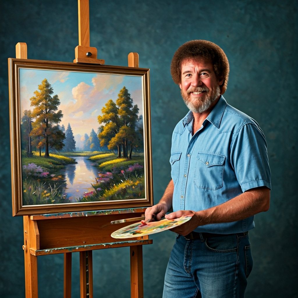Painter in Serene Landscape, Impressionist Style