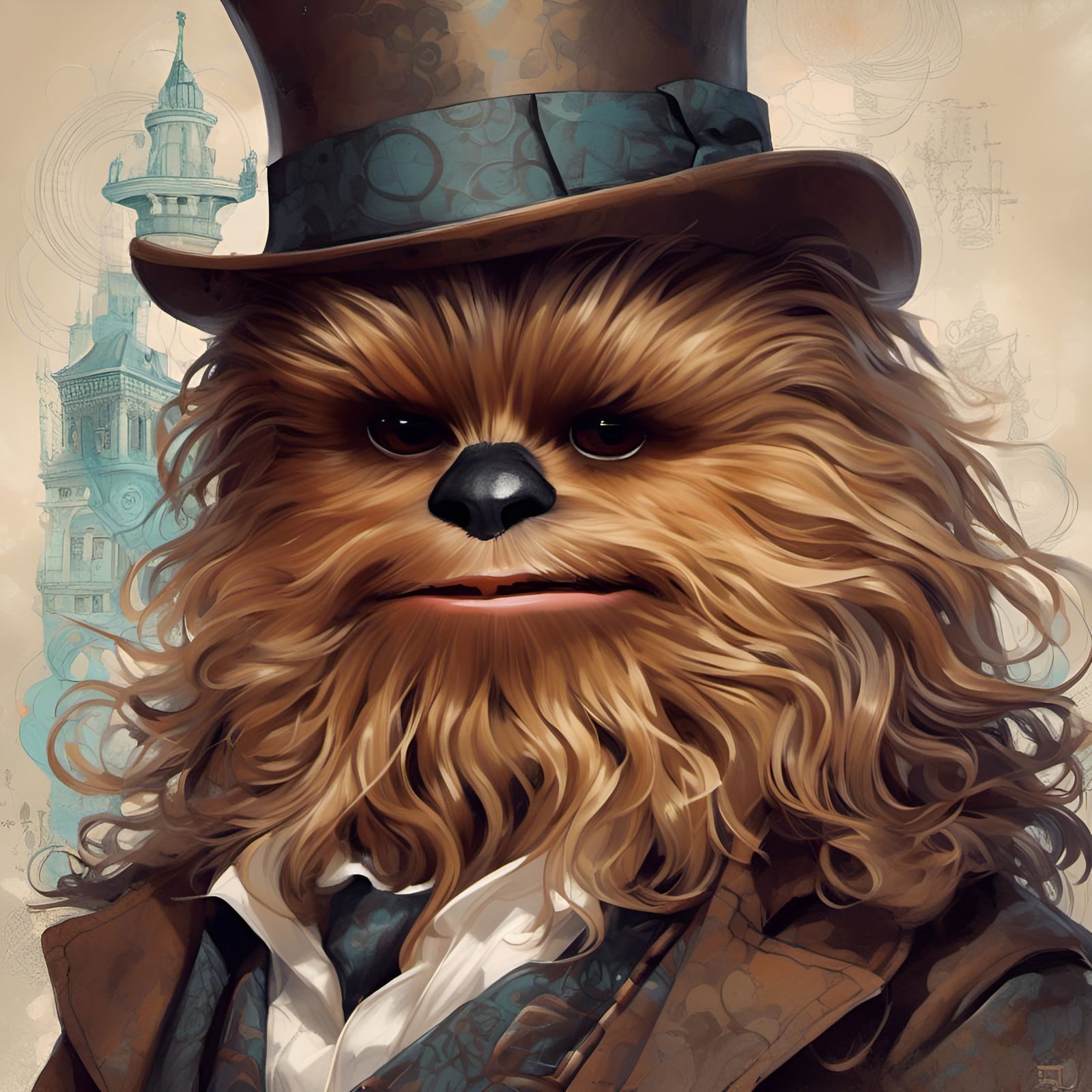 Chewbacca as Sherlock Holmes Portrait