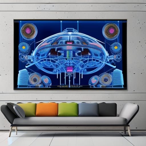 Detailed Blueprint Photo of a U.F.O. in Area 51