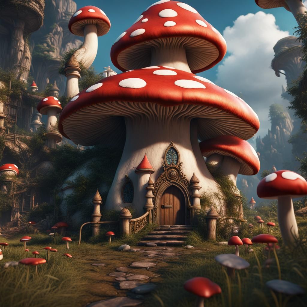 Fantastical Mushroom Kingdom Concept Art