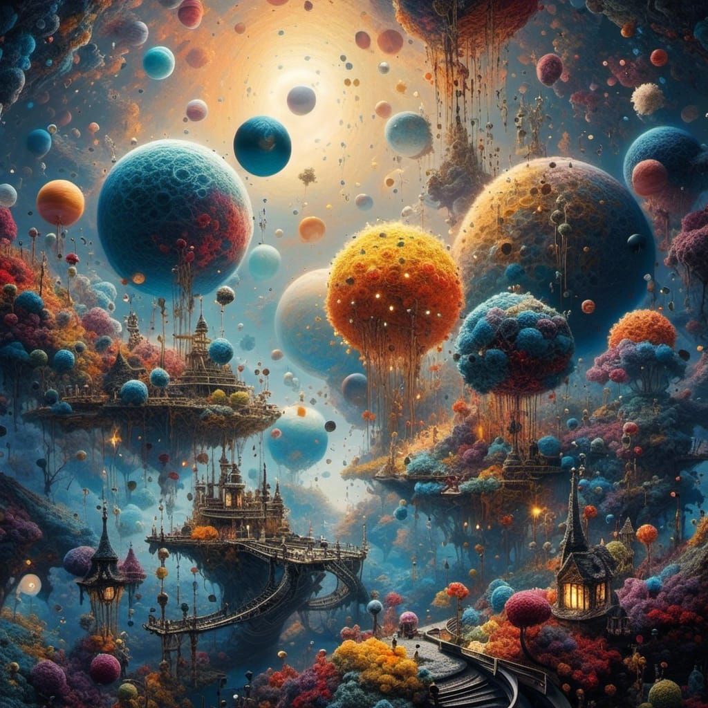 Spectacular Outer Space Scene with Planets and Nebulas