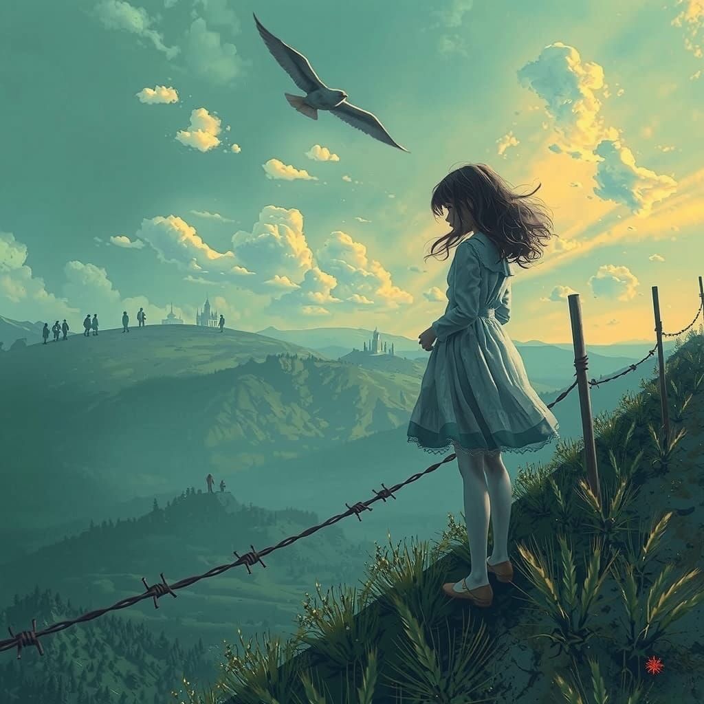 Surreal Land of Giants in a Dreamlike Landscape