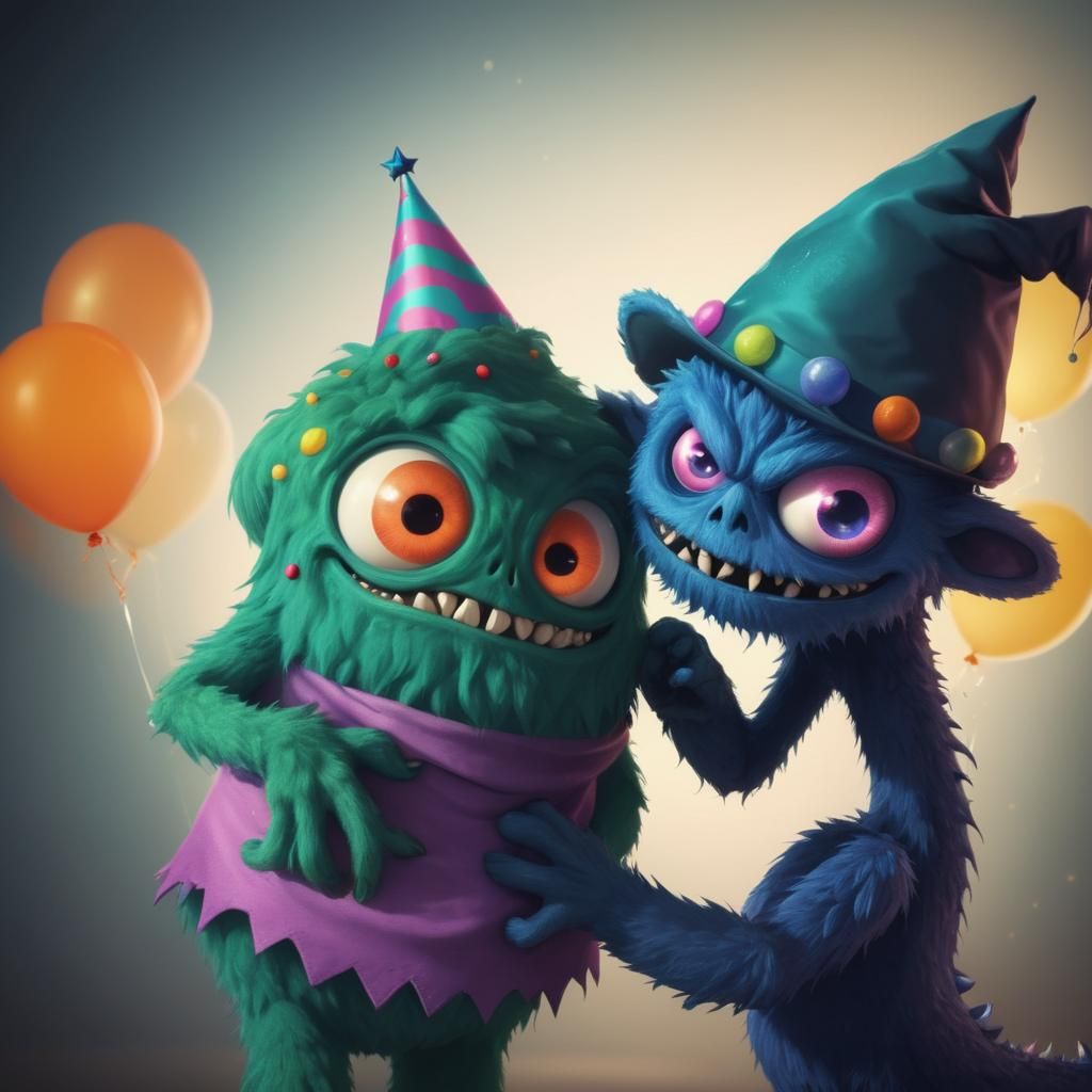 Party-Ready: Gleeful Eldritch Monster Mascots