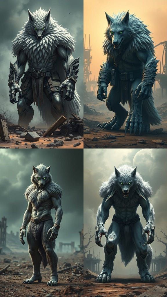 Titanic Wolf Beast Emerges from Post-Apocalyptic Ruins