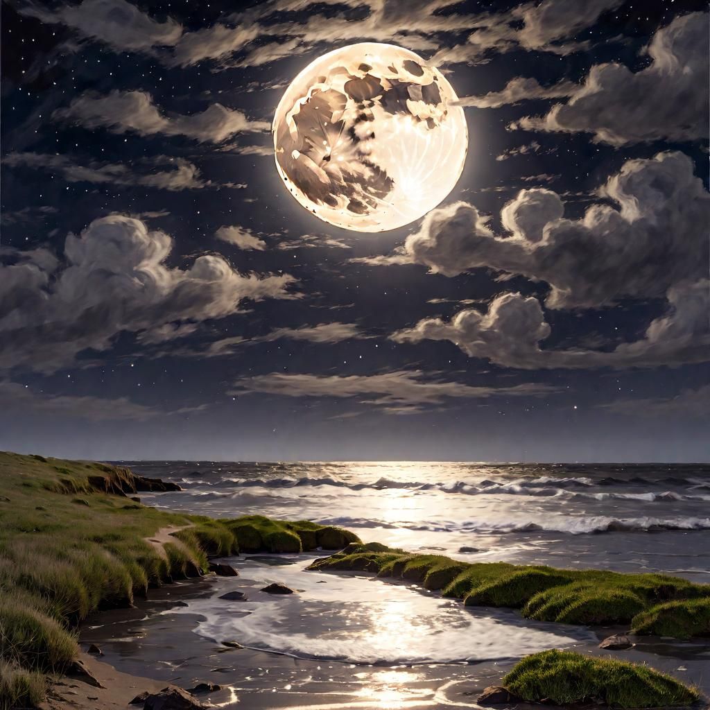 Minimalist AI Image of Moonlight