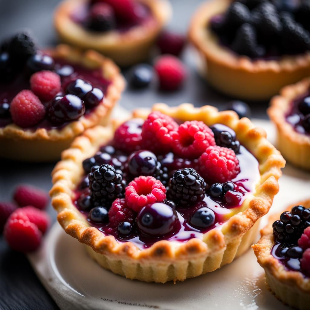 Berry Tart with Summer Fruits, Professional Photography