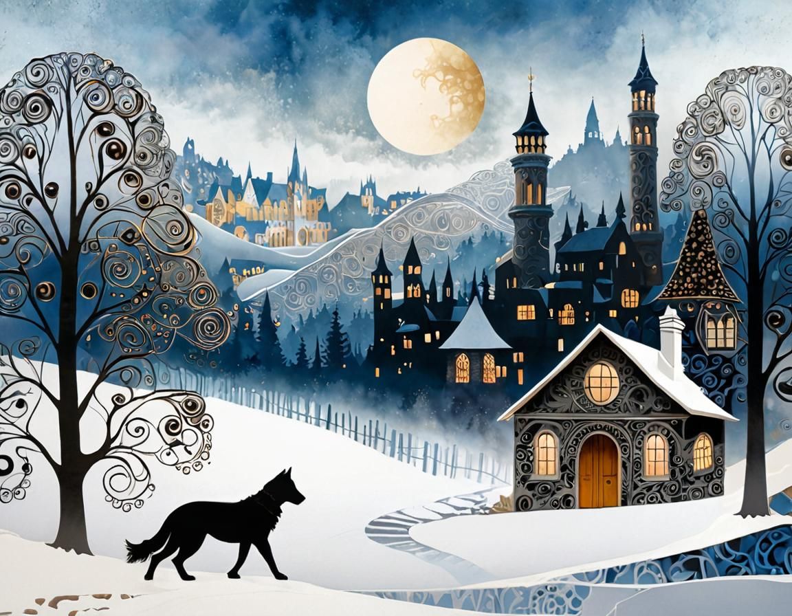 Girl Dissolves into Flowing Bronze Spirals in European Towns...