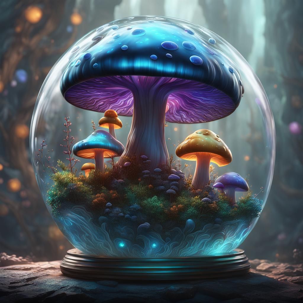 Detailed Glass Mushroom Concept Art