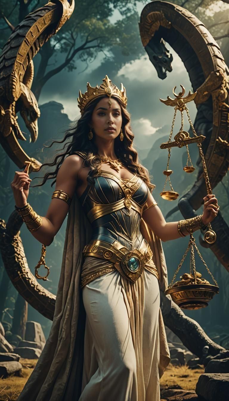 Libra Goddess in Cinematic Film Style