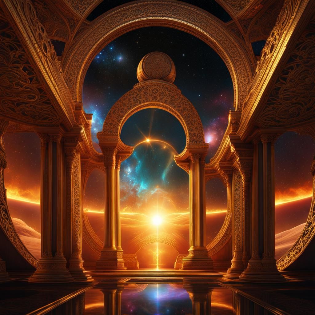 Galactic Enlightenment Ceremony in Detailed Matte Painting