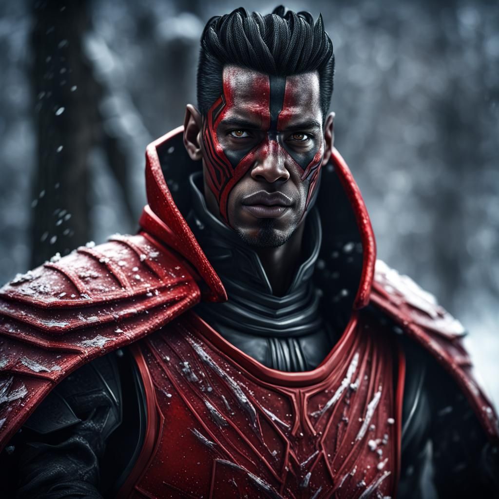 Hyperrealistic Sith Lord Freezing an Ice Storm