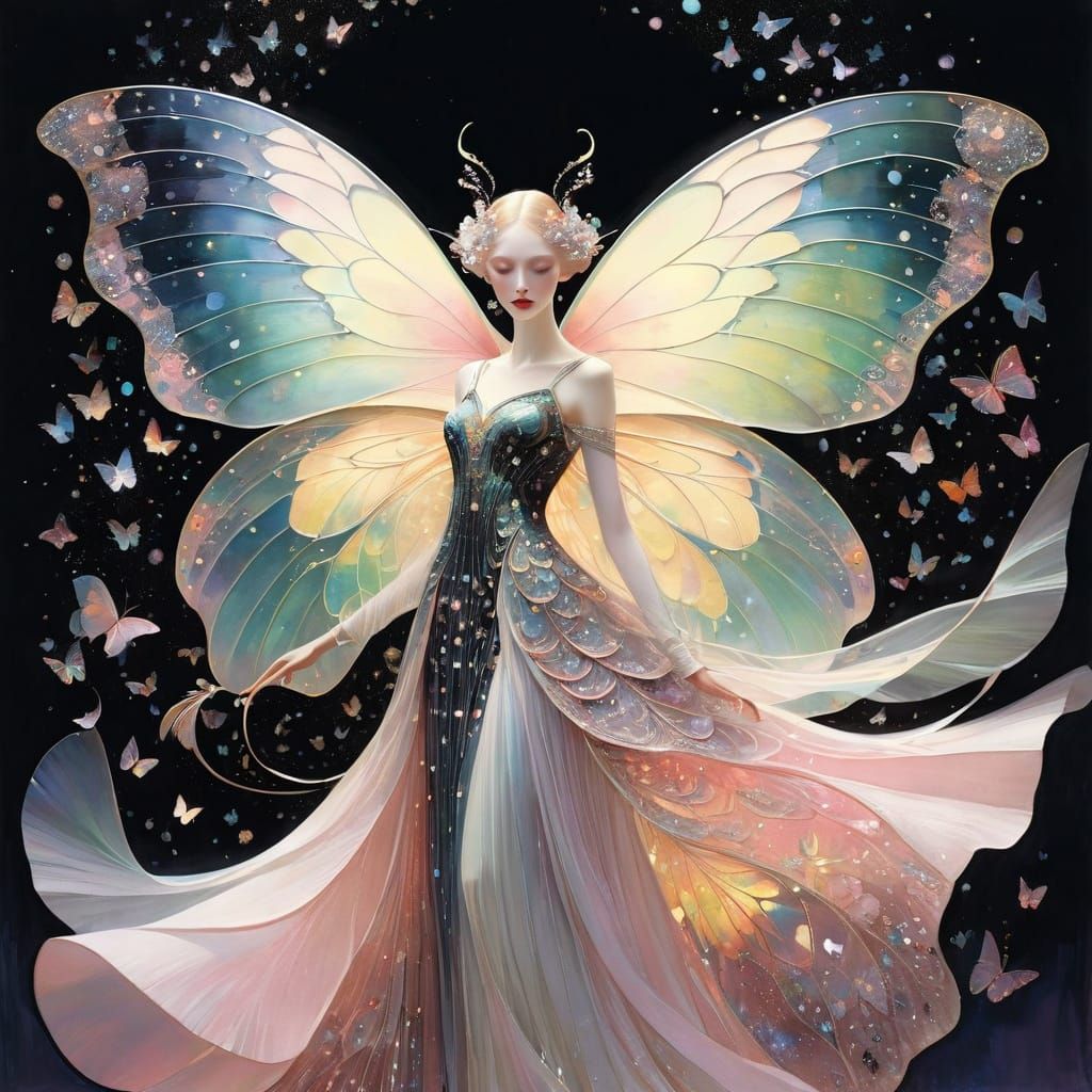 Surreal Fantasy Landscape in Dreamy Light, Inspired by Klimt...