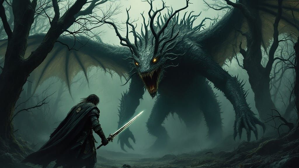 Dark Fantasy Epic: The Jabberwock Rises in Tulgey Wood
