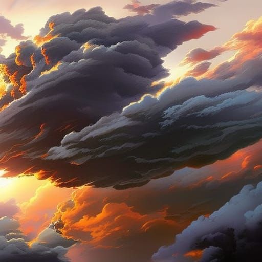 Dramatic Clouds in Hyperrealistic Splash Art