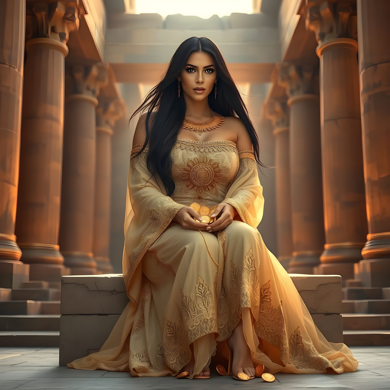 Sexy Sumerian Goddess of Babylon Temple