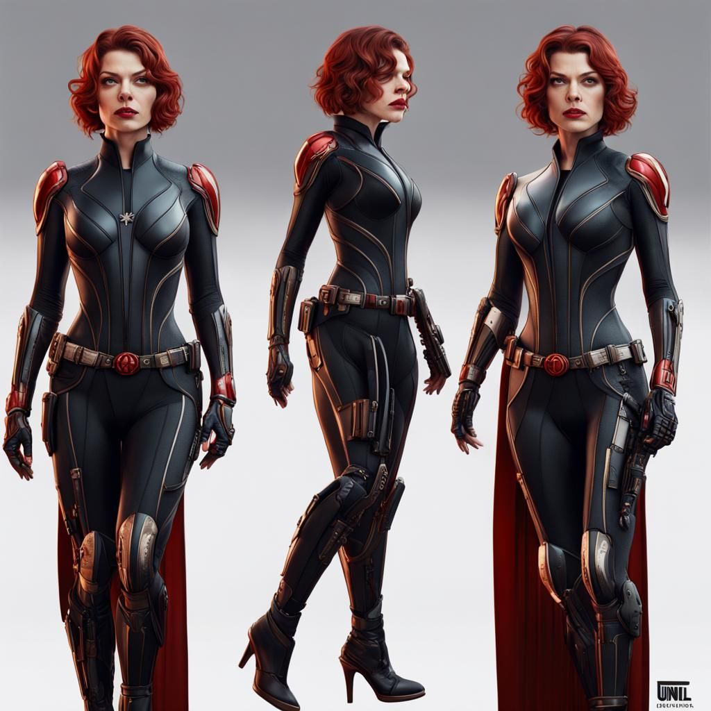 Mila Jovovich as Black Widow: Detailed Matte Painting