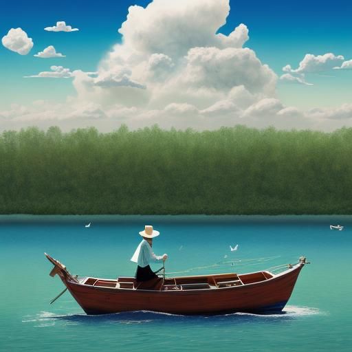 Cubist Dreamscape with Woman, Dog, and Boat